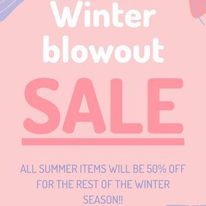 50% OFF SUMMER ITEMS FOR THE REST OF THE SEASON
